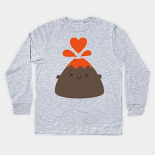 I Lava You Kawaii Volcano Kids Long Sleeve T-Shirt